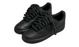 NIKE AIR FORCE 1 LOW 07 BLACK BLACK ROPE LACES