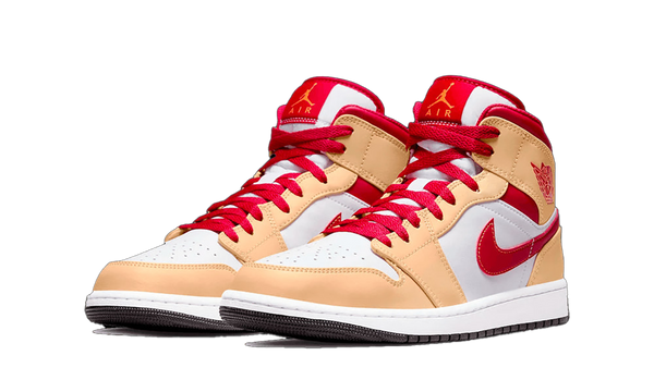 Air Jordan 1 Mid Light Curry Cardinal