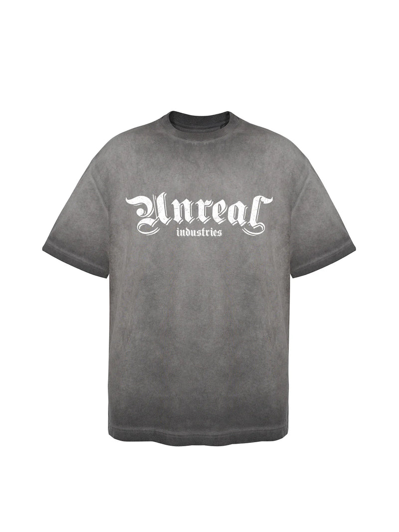 [UNREAL] OLD ENGLISH TEE WHITE WASHED